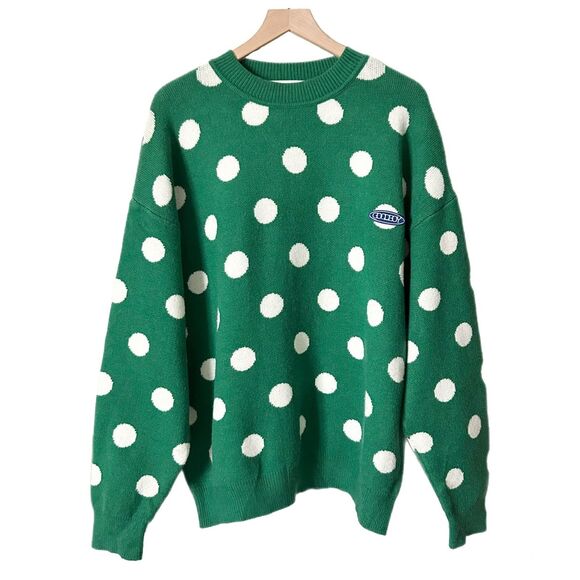 Goodboy Oversized Polka Dot Jumper Green 100% Cotton One Size - Picture 1 of 6